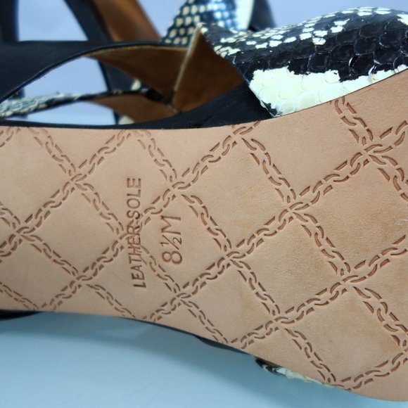 NIB$695 L.A.M.B. Echo Snakeskin Platform Sandals Stiletto Heels Slingback 8.5 - Picture 11 of 14